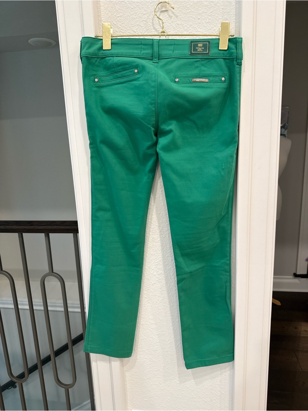 Elisabetta Franchi Jeans Green Cropped Skinny Pants Italy Women’s 31 Designer - Picture 4 of 7